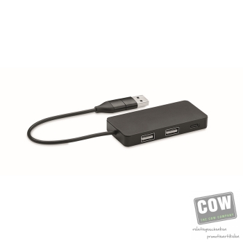 Afbeelding van relatiegeschenk:Aluminium USB hub 3 poorten